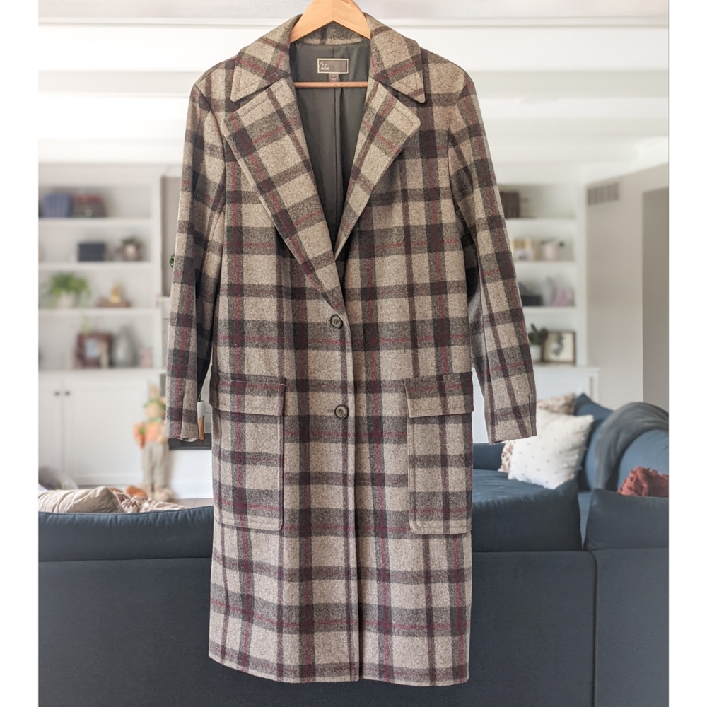 Chelsea28 Windowpane Plaid Coat